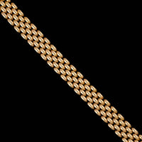 14K Yellow Gold Estate Five Row Panther Link Bracelet