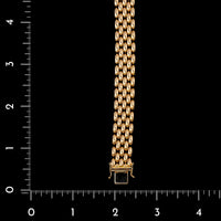 14K Yellow Gold Estate Five Row Panther Link Bracelet