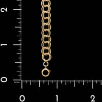 14K Yellow Gold Estate Double Link Charm Bracelet