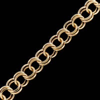 14K Yellow Gold Estate Double Link Charm Bracelet