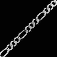14K White Gold Estate Figaro Link Bracelet