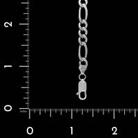 14K White Gold Estate Figaro Link Bracelet