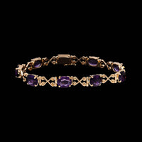 14K Rose Gold Estate Amethyst Bracelet