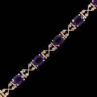 14K Rose Gold Estate Amethyst Bracelet