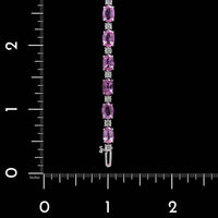 14K White Gold Estate Pink Sapphire and Diamond Bracelet
