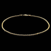 14K Yellow Gold Estate Oval Link Anklet