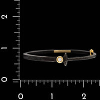 Pat Flynn Iron and 18K Yellow Gold Estate Diamond Nail Bracelet