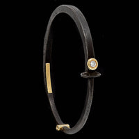 Pat Flynn Iron and 18K Yellow Gold Estate Diamond Nail Bracelet