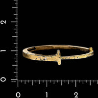Pat Flynn Iron, 18K Yellow Gold and 22k Yellow Gold Estate Dust Diamond Nail Bracelet