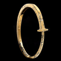 Pat Flynn Iron, 18K Yellow Gold and 22k Yellow Gold Estate Dust Diamond Nail Bracelet
