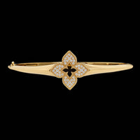 Roberto Coin 18K Yellow Gold Estate Venetian Princess Flower Knife Edge Bangle
