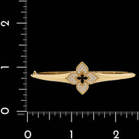 Roberto Coin 18K Yellow Gold Estate Venetian Princess Flower Knife Edge Bangle