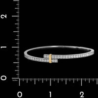 Tiffany & Co. Platinum and 18K Yellow Gold Estate Diamond "Edge" Bangle Bracelet&nbsp;