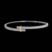 Tiffany & Co. Platinum and 18K Yellow Gold Estate Diamond "Edge" Bangle Bracelet&nbsp;