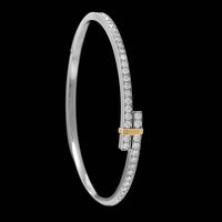 Tiffany & Co. Platinum and 18K Yellow Gold Estate Diamond "Edge" Bangle Bracelet&nbsp;