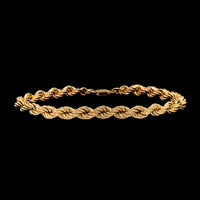 18K Yellow Gold Hollow Rope Bracelet