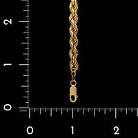 18K Yellow Gold Hollow Rope Bracelet