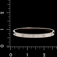 Cartier 18K White Gold Estate Classic Love Bracelet