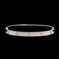 Cartier 18K White Gold Estate Classic Love Bracelet