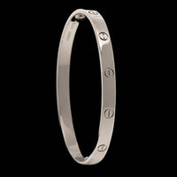 Cartier 18K White Gold Estate Classic Love Bracelet