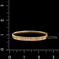 Vintage 14K Yellow Gold Estate Hand Engraved Bangle