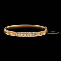 Vintage 14K Yellow Gold Estate Hand Engraved Bangle