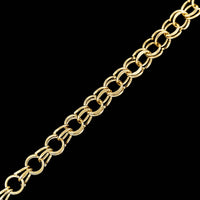 14K Yellow Gold Estate Double Link Charm Bracelet