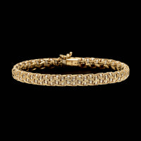 14K Two-tone Gold Estate Woven Mesh Link Bracelet