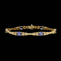 14K Yellow Gold Tanzanite and Diamond Bracelet