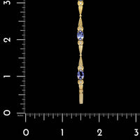 14K Yellow Gold Tanzanite and Diamond Bracelet