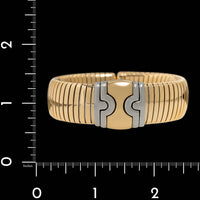 Bulgari 18K Yellow Gold and Stainless Steel Estate Parentesi Cuff Bracelet