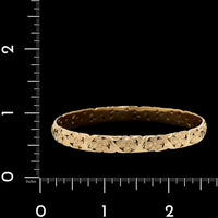 Vintage Jabel 14K Yellow Gold Estate Floral Bangle Bracelet