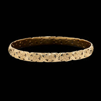 Vintage Jabel 14K Yellow Gold Estate Floral Bangle Bracelet