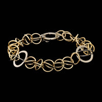 14K Two-tone Gold Estate Fancy Link Bracelet