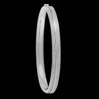 Tiffany & Co. 18K White Gold Estate Diamond Pave T Bangle