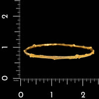 18K Yellow Gold Estate Branch Motif Bangle Bracelet