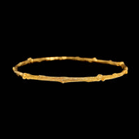 18K Yellow Gold Estate Branch Motif Bangle Bracelet