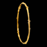 18K Yellow Gold Estate Branch Motif Bangle Bracelet