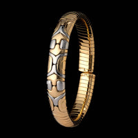 Bulgari 18K Yellow Gold and Steel Estate Alveare Bracelet
