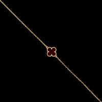 Van Cleef & Arpels 18K Rose Gold Estate Carnelian Sweet Alhambra Bracelet