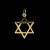 9K Yellow Gold Estate Star of David Charm