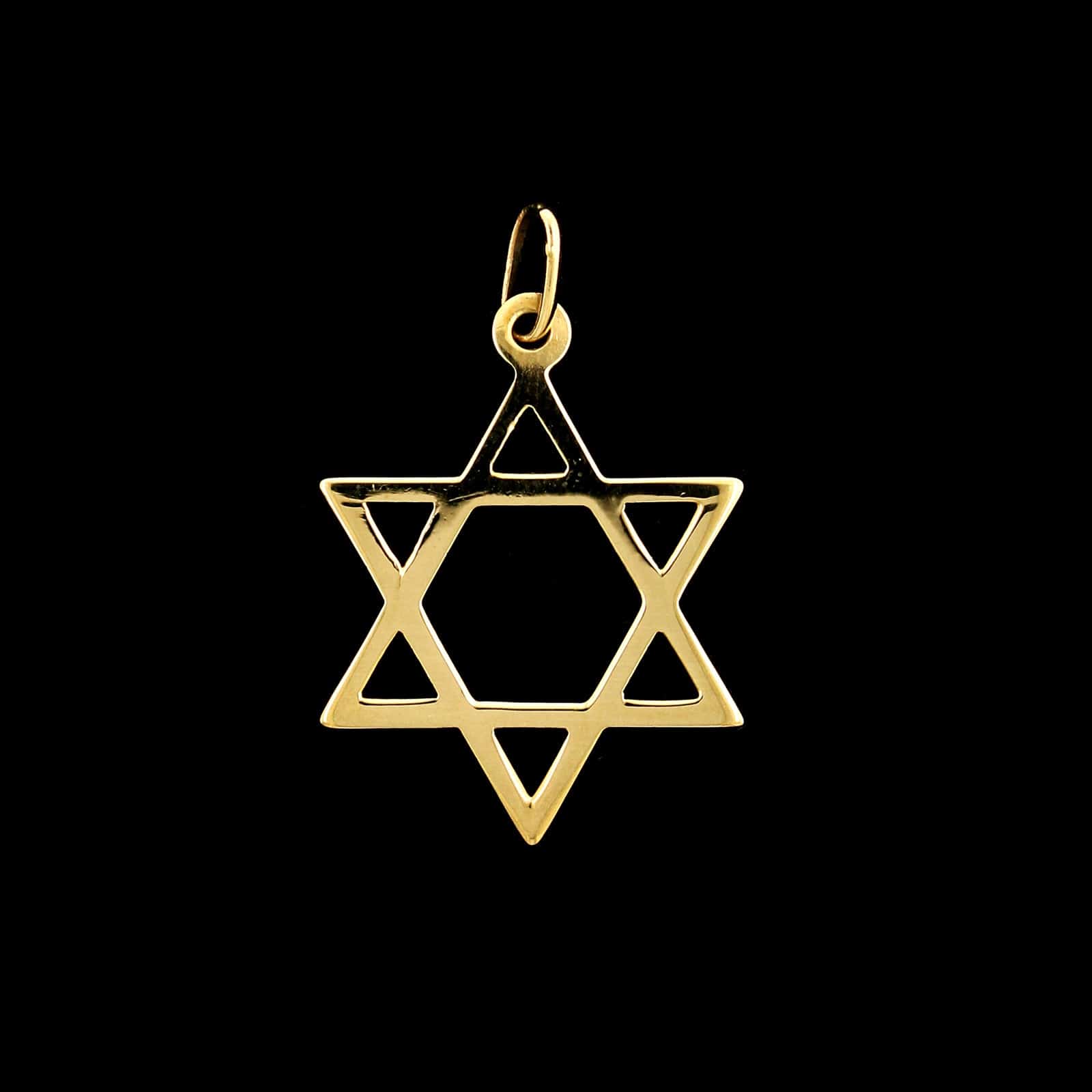 9K Yellow Gold Estate Star of David Charm