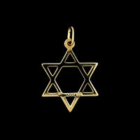 9K Yellow Gold Estate Star of David Charm