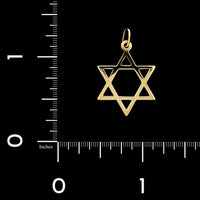 9K Yellow Gold Estate Star of David Charm
