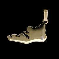 14K Yellow Gold Estate Diamond Island Charm