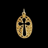 14K Yellow Gold Estate Cross Pendant