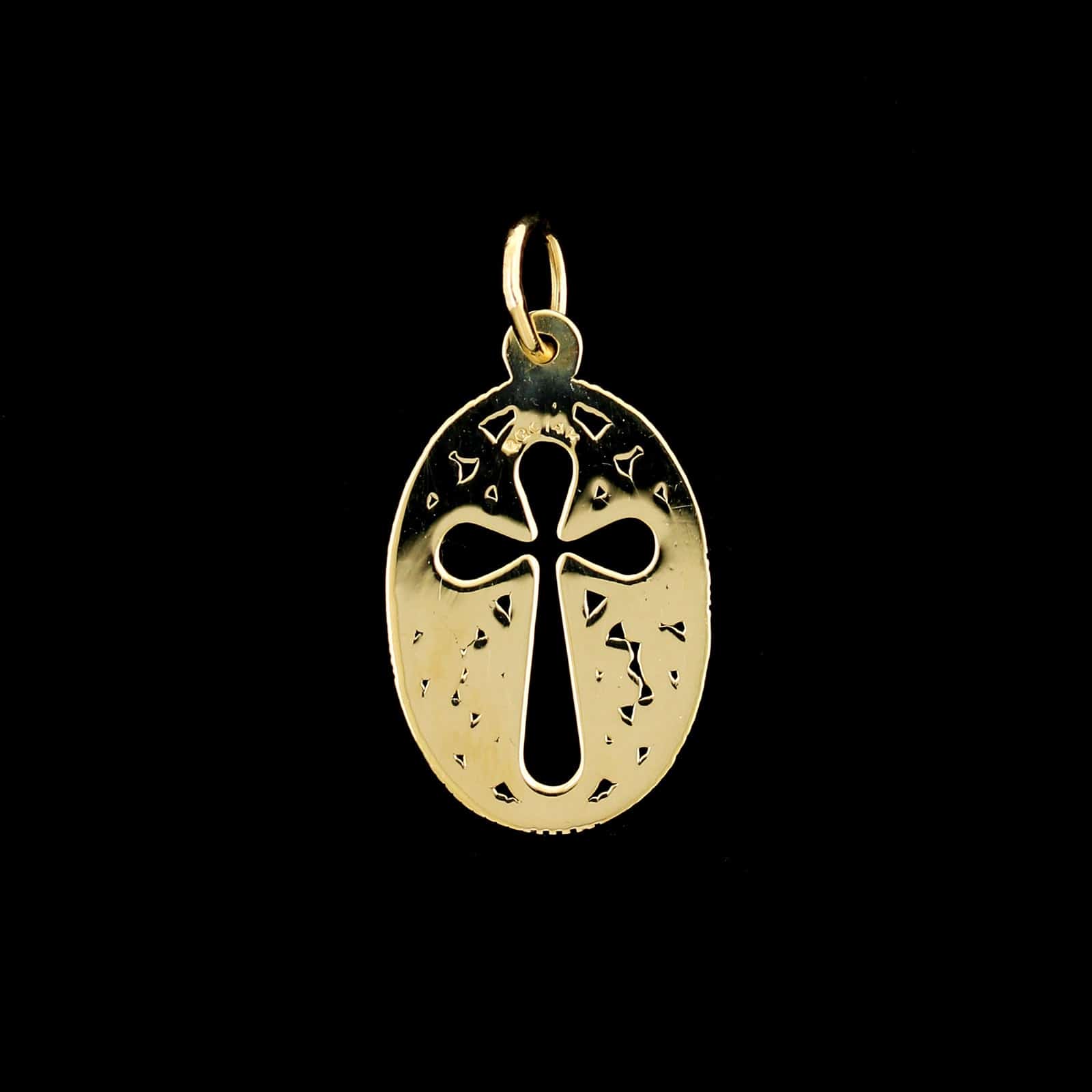 14K Yellow Gold Estate Cross Pendant