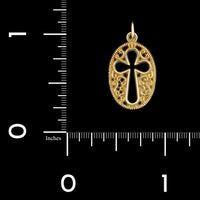 14K Yellow Gold Estate Cross Pendant