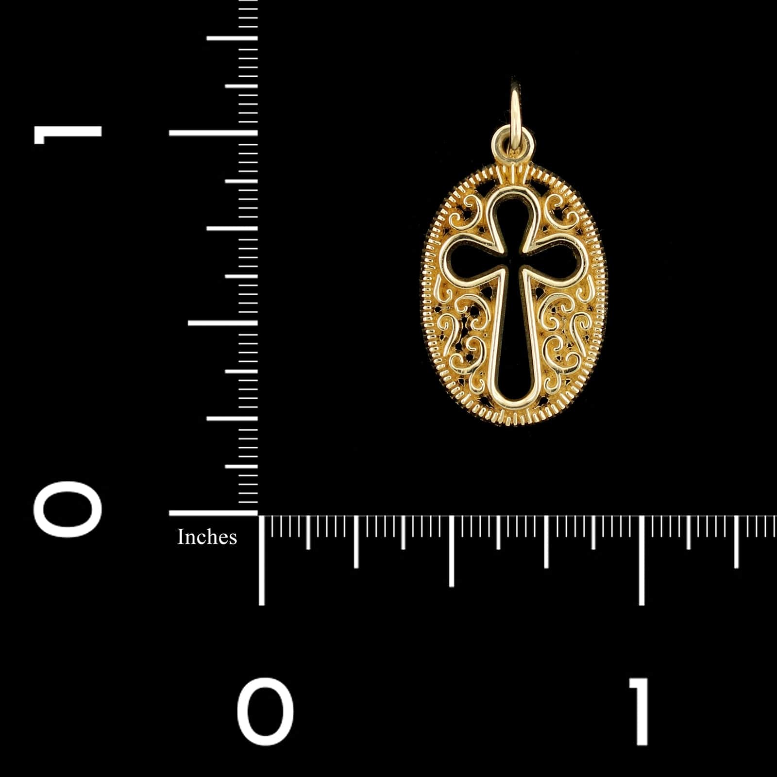 14K Yellow Gold Estate Cross Pendant