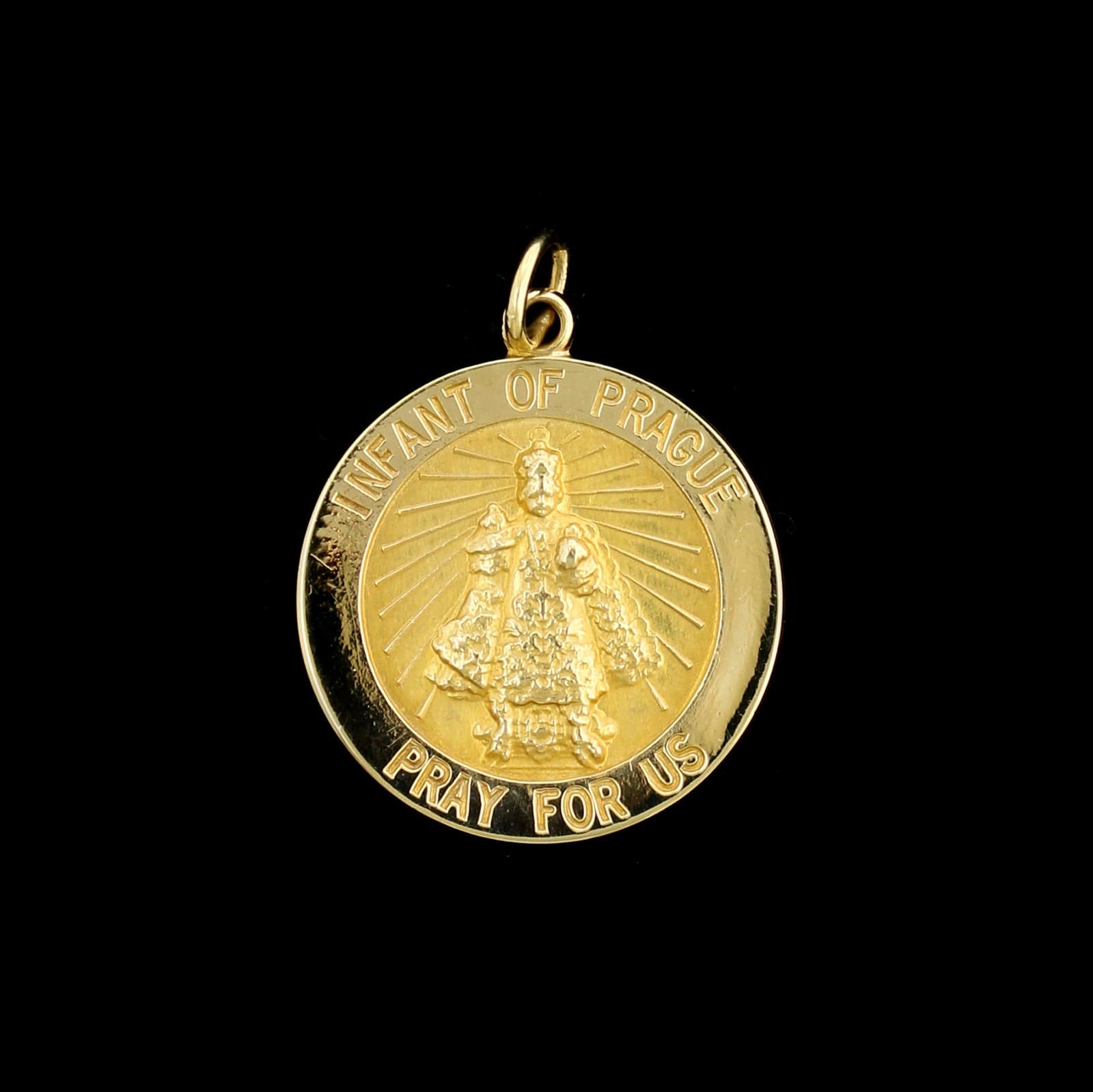 14K Yellow Gold Estate Infant of Prague Medal
